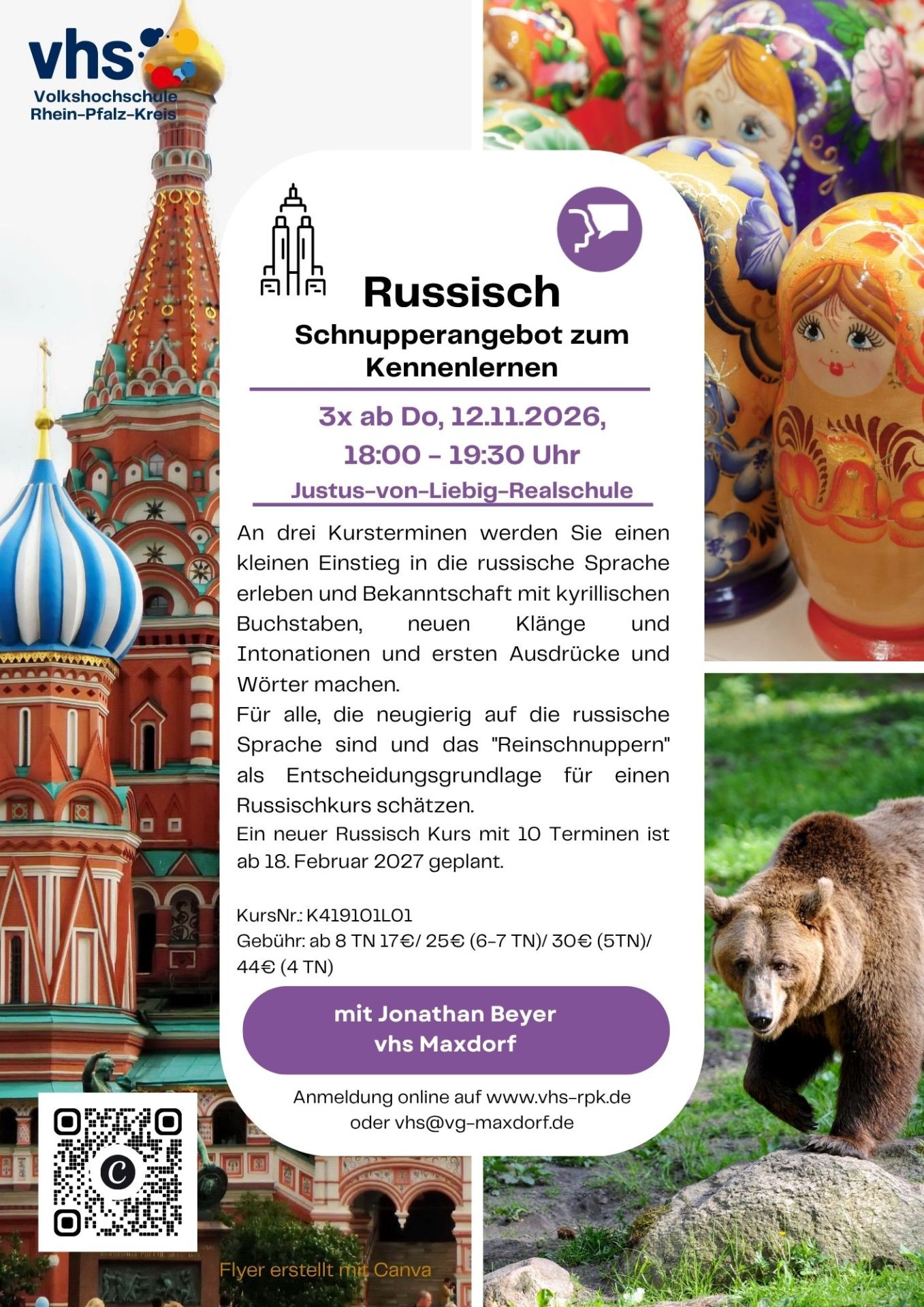 Russisch Schnupperkurs Maxdorf Flyer - 1 Russisch Schnupperkurs Maxdorf Flyer - 1