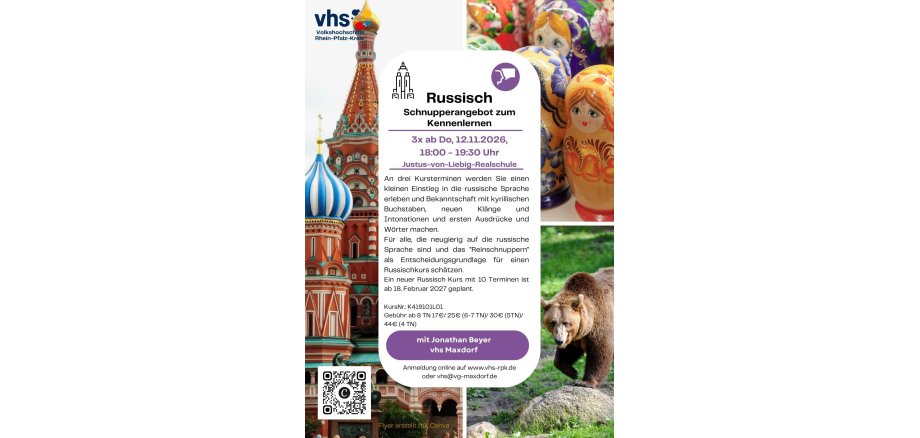 Russisch Schnupperkurs Maxdorf Flyer - 1 Russisch Schnupperkurs Maxdorf Flyer - 1
