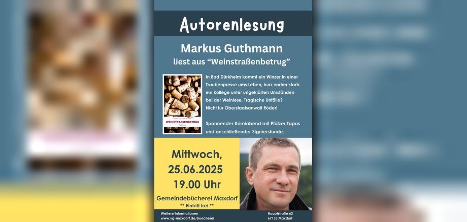 Plakat Autorenlesung Bücherei Maxdorf M.Guthman