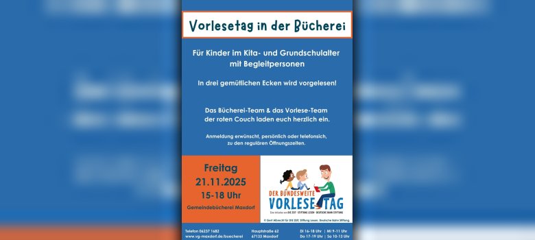 Plakate Events - 1 Plakat zum bundesweiten Vorlesetag am 21.11.2025