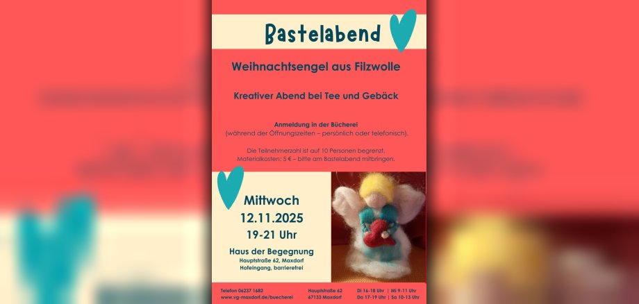 Plakat zum Bastelabend am 12. November 2025