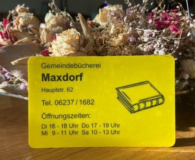  Foto des Benutzerausweises der Gemeindebücherei Maxdorf