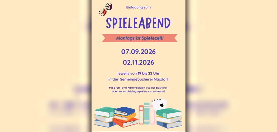 Plakat Spieleabend September und November 2026