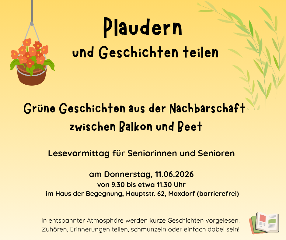 Plakat zum Lesevormittag am 11. Juni 2026