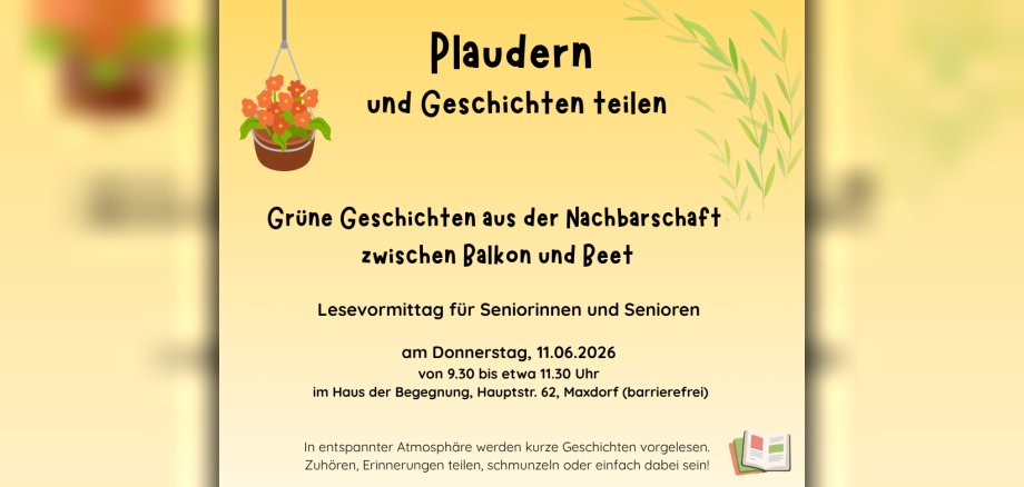 Lesevormittag 11. Juni 2026 Plakat zum Lesevormittag am 11. Juni 2026
