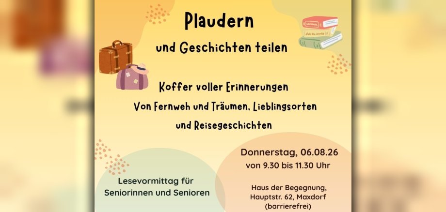 Plakat Plaudern und Geschichten teilen