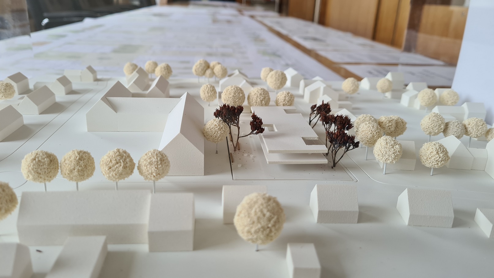 Foto vom Modell der Erweiterung der Haidwaldschule