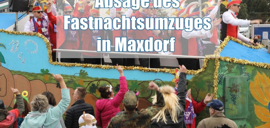 Fotomontage Absage des Fastnachtsumzuges in Maxdorf 