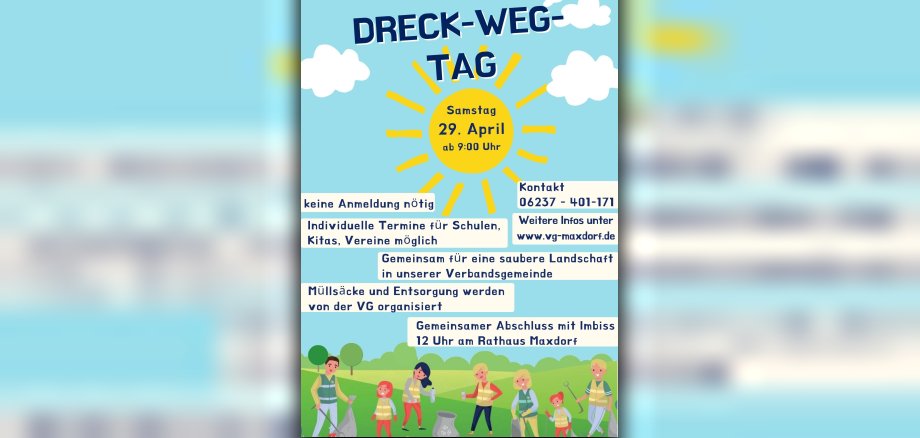 Plakat zum Dreck Weg Tag am 29. April 023