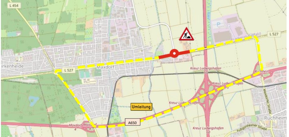 Luftbild vom Kreisel an dem der bypass gebaut wird