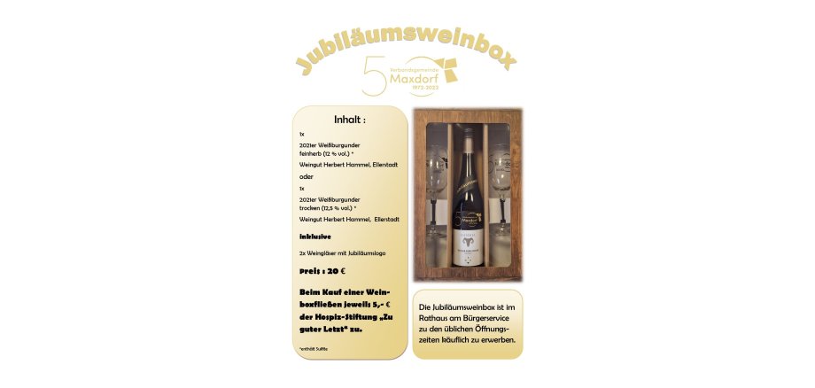 Foto der Jubiläumsweinbox