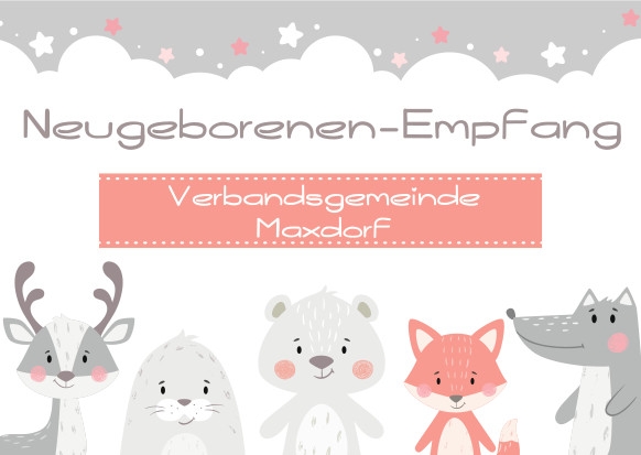 Deckblatt der Einladung zum Neugeborenenempfang 2023