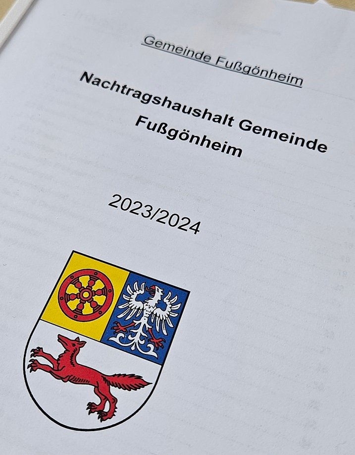 Foto des Deckblattesvom Nachtragshaushalt Fußgönheim