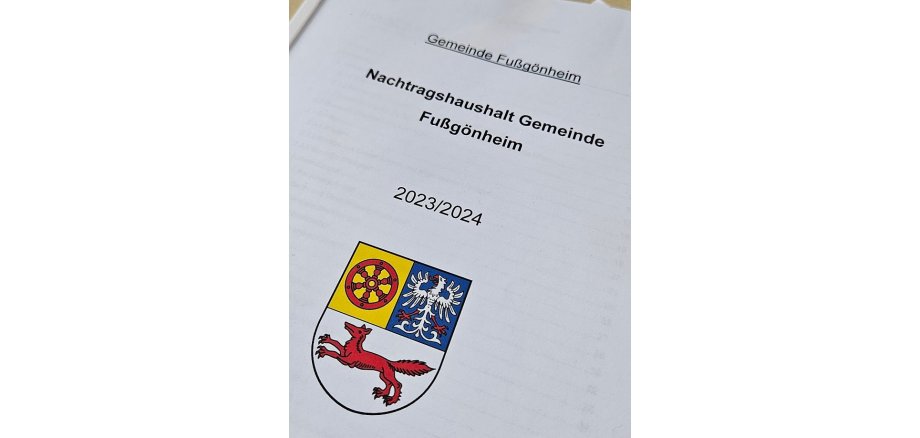 Foto des Deckblattesvom Nachtragshaushalt Fußgönheim