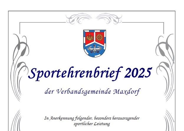 Grafik vom Sportehrenbrief, die obere Hälfte abgebildet