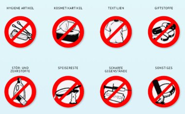 Grafik mit unerwünschten Fremdstoffen für die Kanalisation