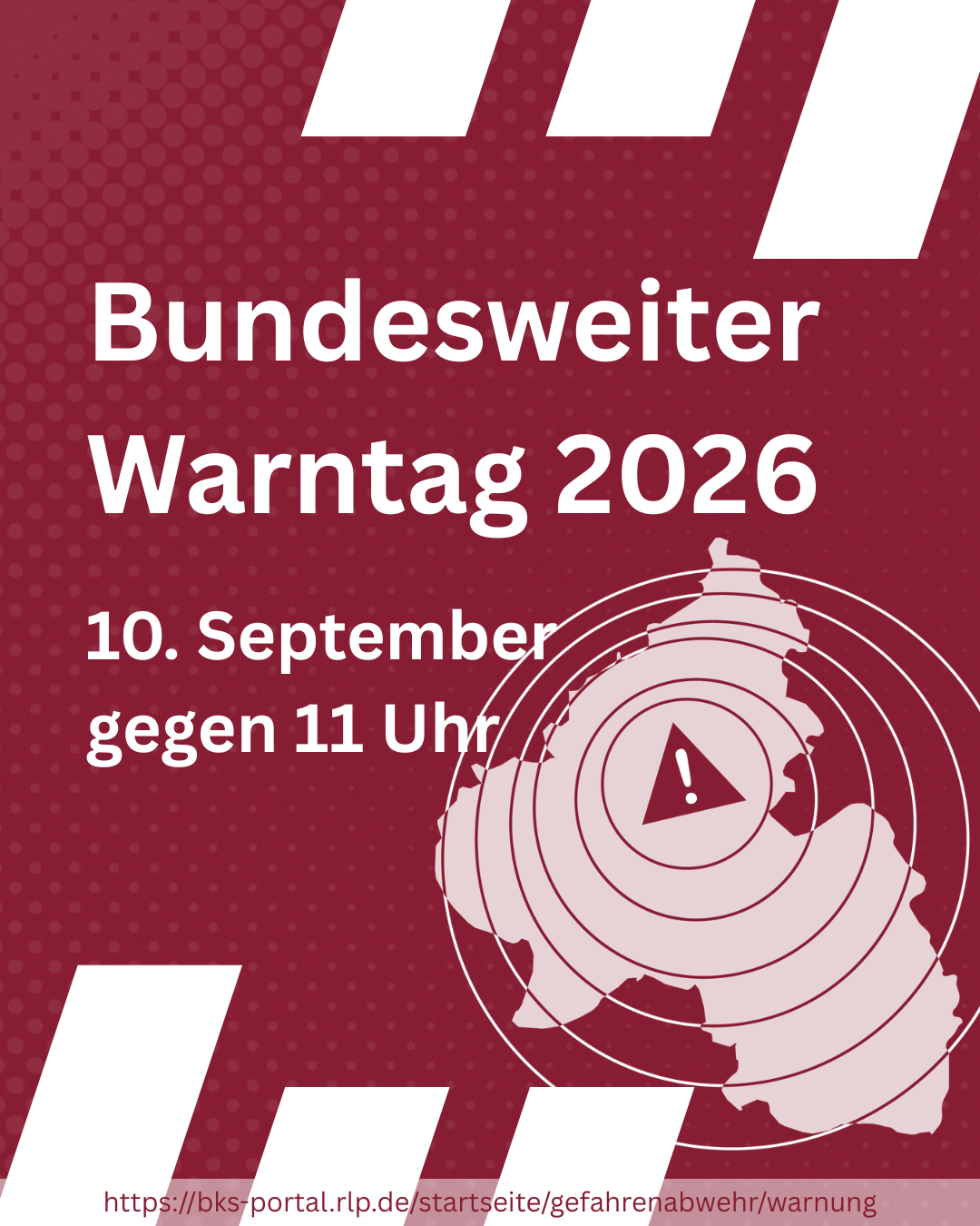 Grafik Bundesweiter Warntag am 10. September 2026 gegen 11 Uhr