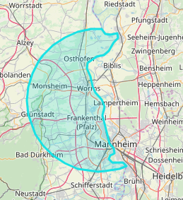 Katwarn - Kartenabbildung Erdbeben