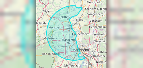 Katwarn - Kartenabbildung Erdbeben