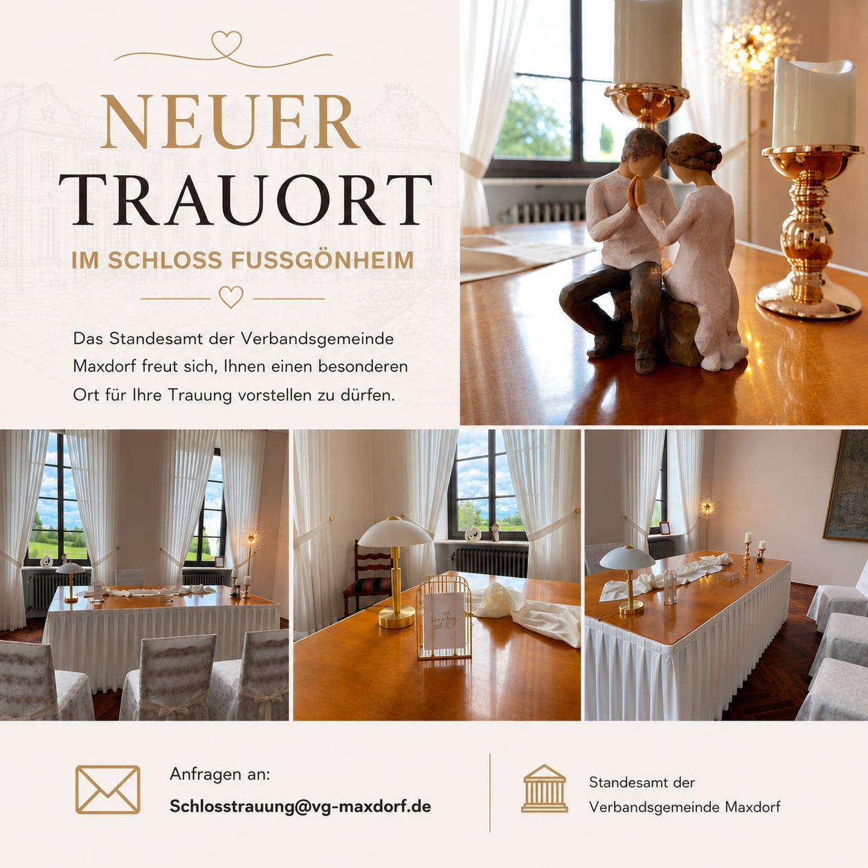 Collage Trauzimmer im Schloß Fußgönheim