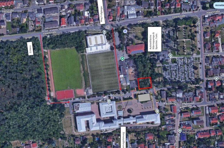 Plan mit eingezeichnetem gesperrten Bereich und Ausweichrouten