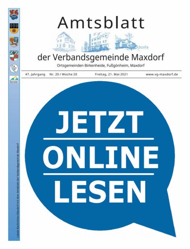 Bild mit Link zur aktuellen Onlineausgabe des Amtsblattes